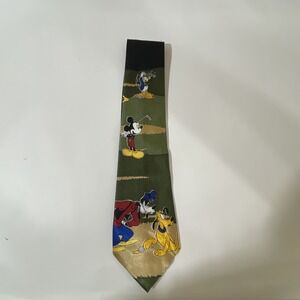 Mickey Unlimited Men's Neck Tie Mickey, Goofy, Donald‎ Duck,  Pluto Golfing